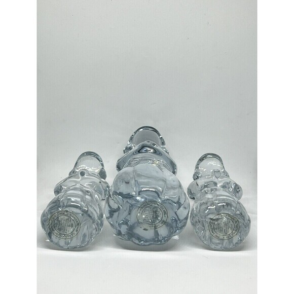 3 Vtg Two's Company Hand Blown Art Glass Clear Angel Christmas Mix Sz Figurine - Picture 6 of 11